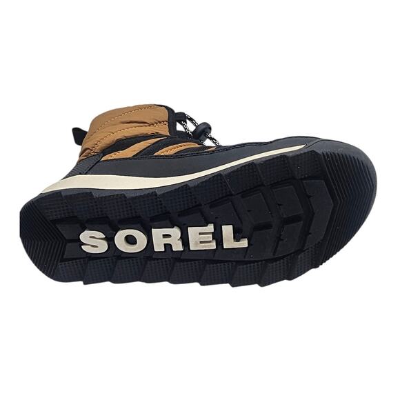 Sorel Kids Elk/Black Whitney II Short Lace Snow Waterproof Winter Utility Boots - Picture 9 of 10